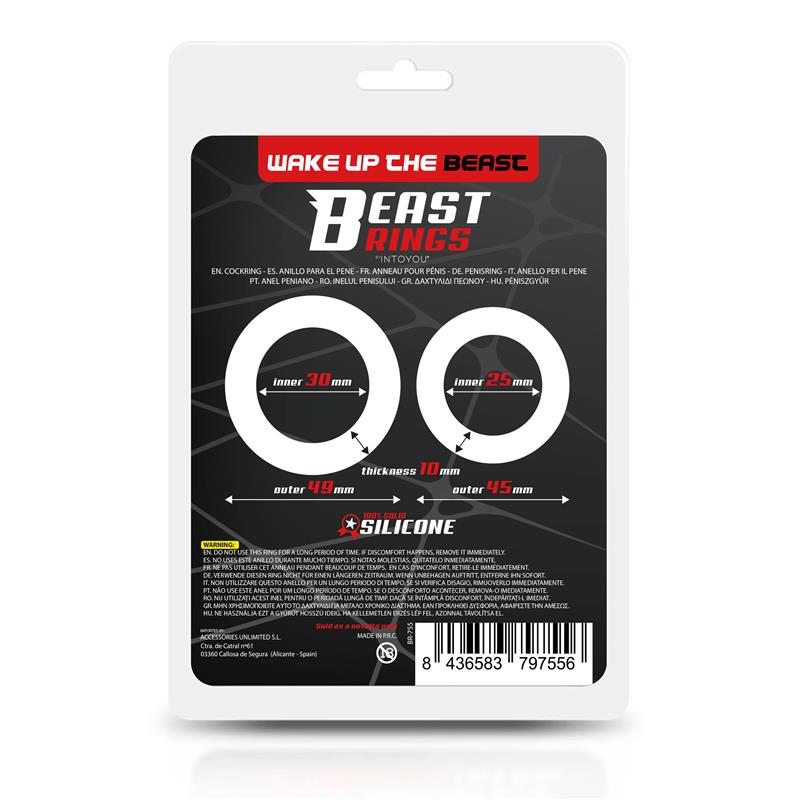 BEAST RINGS - Solid Silicone Double Penis Ring 2.5 / 3 cm — zdjęcie 3