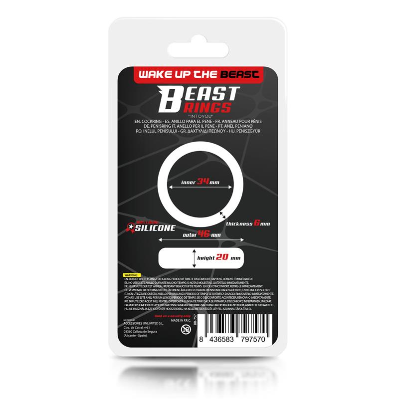 BEAST RINGS - Liquid Silicone Cock Ring 3.4 cm — zdjęcie 3