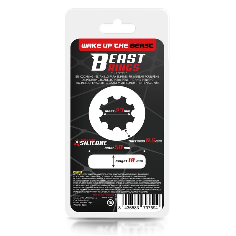 BEAST RINGS - Twisted Liquid Silicone Cock Ring 2.7 cm — zdjęcie 3