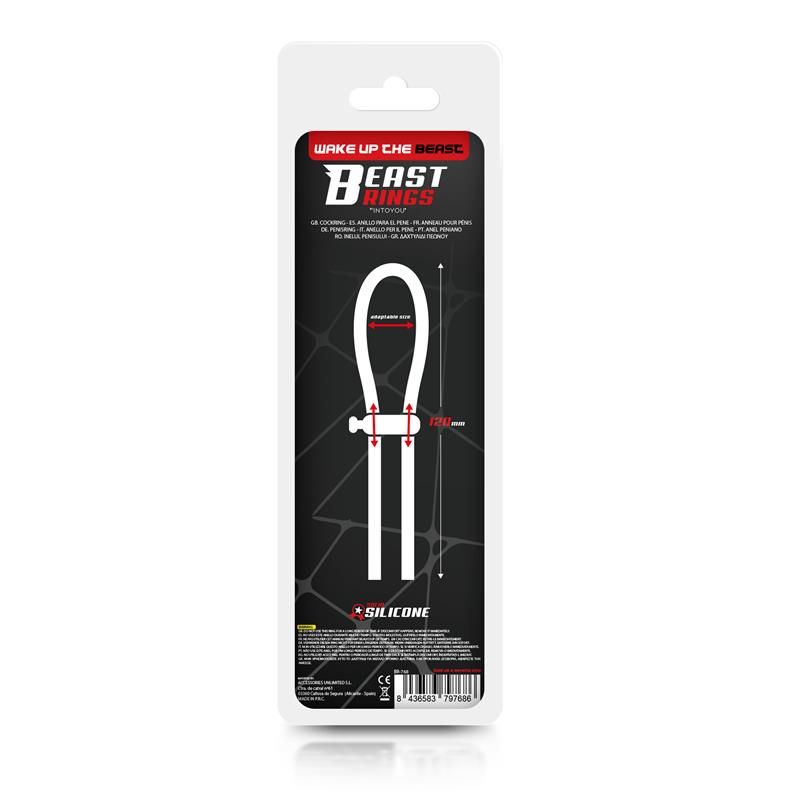 BEAST RINGS - Adjustable Lasso Cock Ring Solid Silicone Black — zdjęcie 3