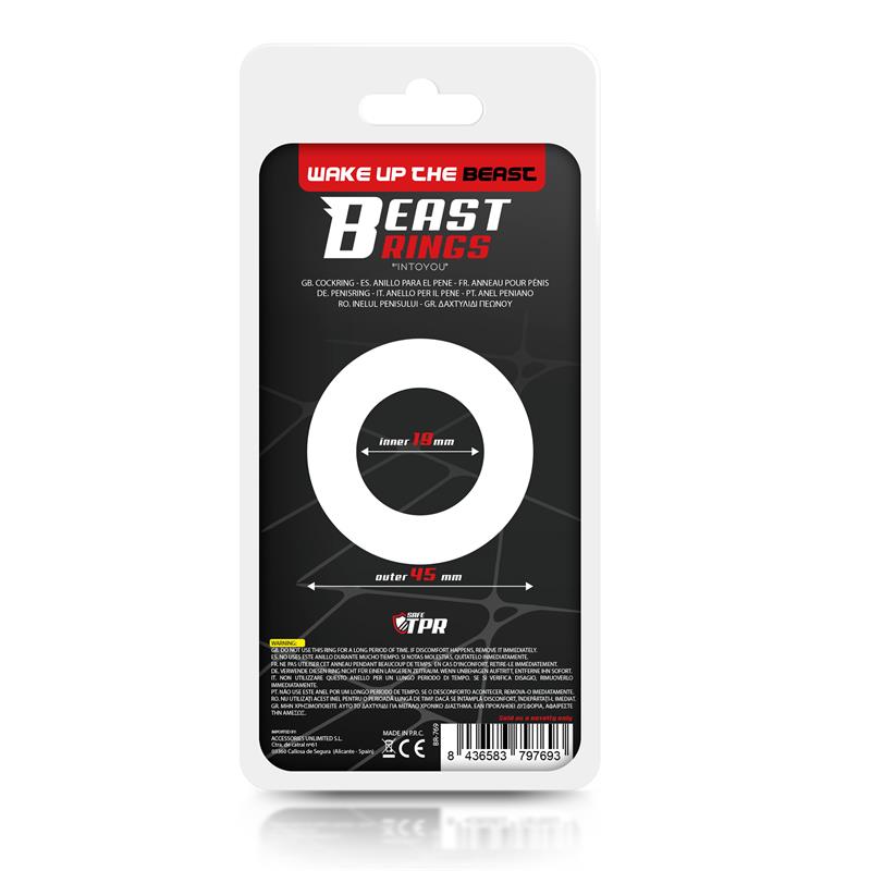 BEAST RINGS - Cock Ring Super Flexible and Resistant Striped 1.9 cm Black — zdjęcie 3