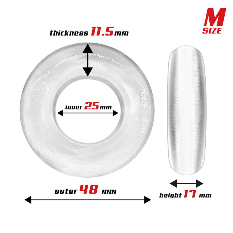 BEAST RINGS - Set of 3 Cock Rings Flexible Clear — zdjęcie 3