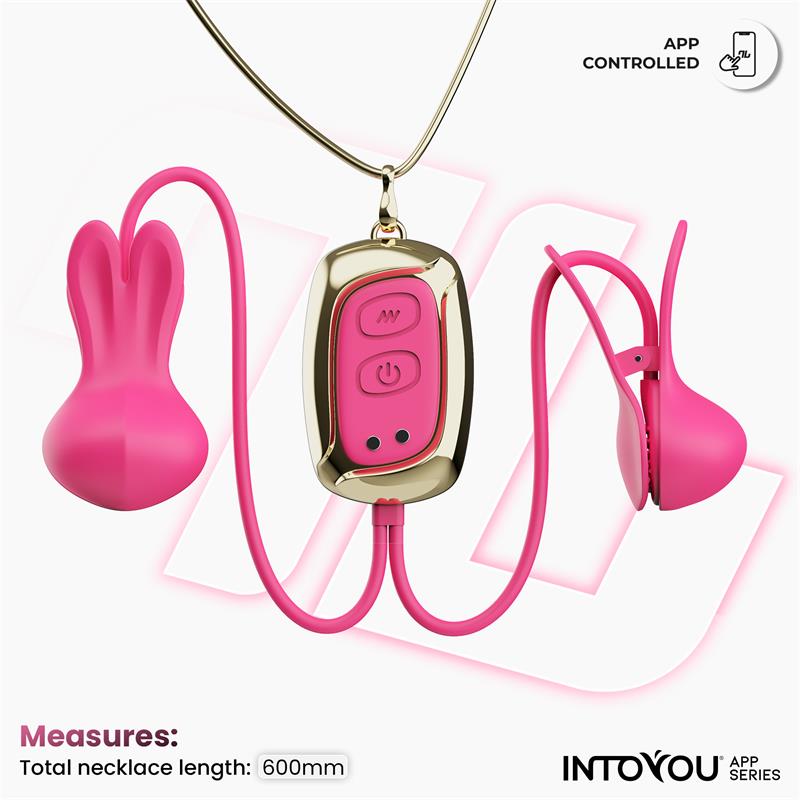 INTOYOU APP SERIES - Tickly Nipple Clamps ith Vibration, Remote and Necklace with App — zdjęcie 3