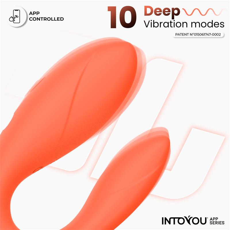 INTOYOU APP SERIES - Couple Toy with App Flexible Silicone Salmon — zdjęcie 3