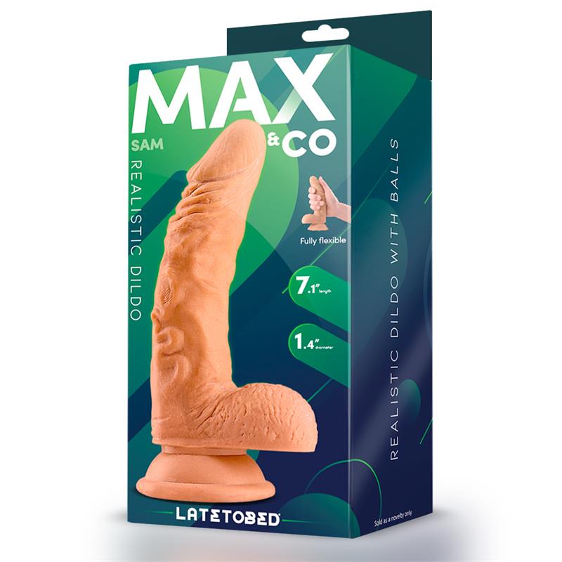 MAX & CO - Sam Realistic Dildo with Testicles 7.1 Flesh — zdjęcie 3