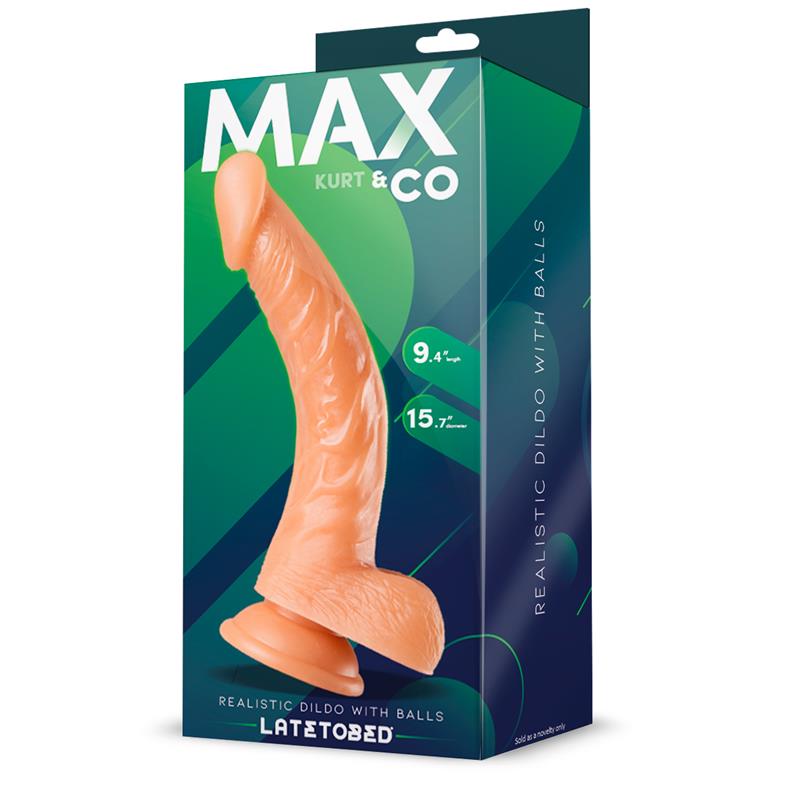 MAX & CO - Kurt Realistic Dildo with Testicles Flesh 9,4 - 24 cm — zdjęcie 3