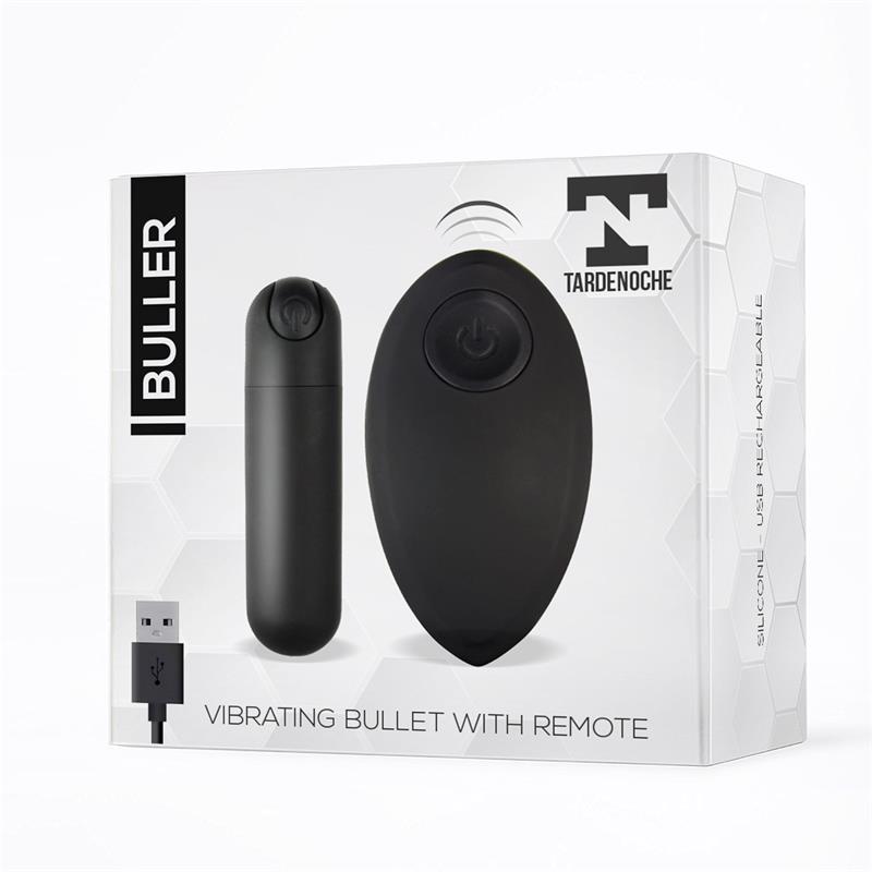 TARDENOCHE - Buller Vibrating Bullet Remote Control USB Silicone Black — zdjęcie 3