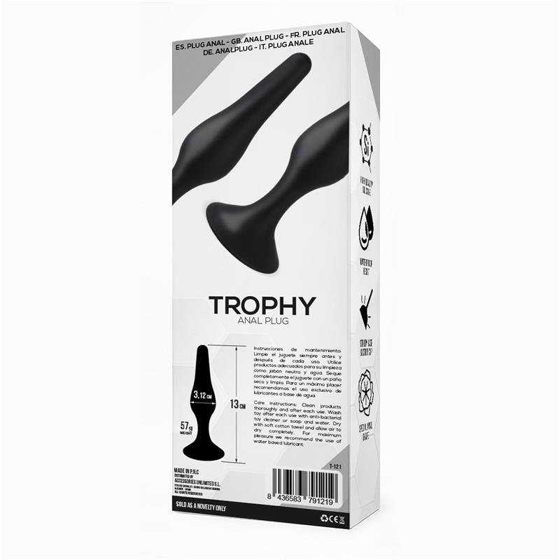 TARDENOCHE - Trophy Anal Plug 13 cm Silicone Black — zdjęcie 3