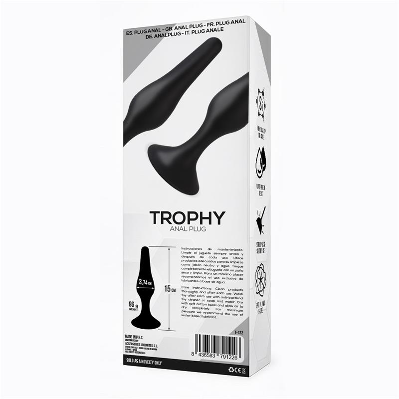 TARDENOCHE - Trophy Anal Plug 15 cm Silicone Black — zdjęcie 3