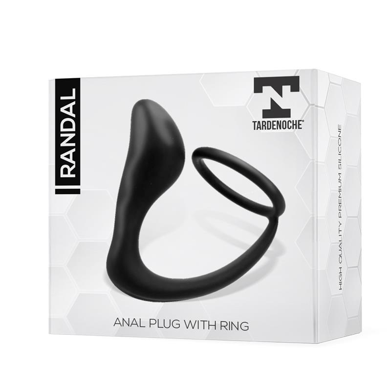 TARDENOCHE - Randal Butt Plug with Penis Ring Silicone Black — zdjęcie 3