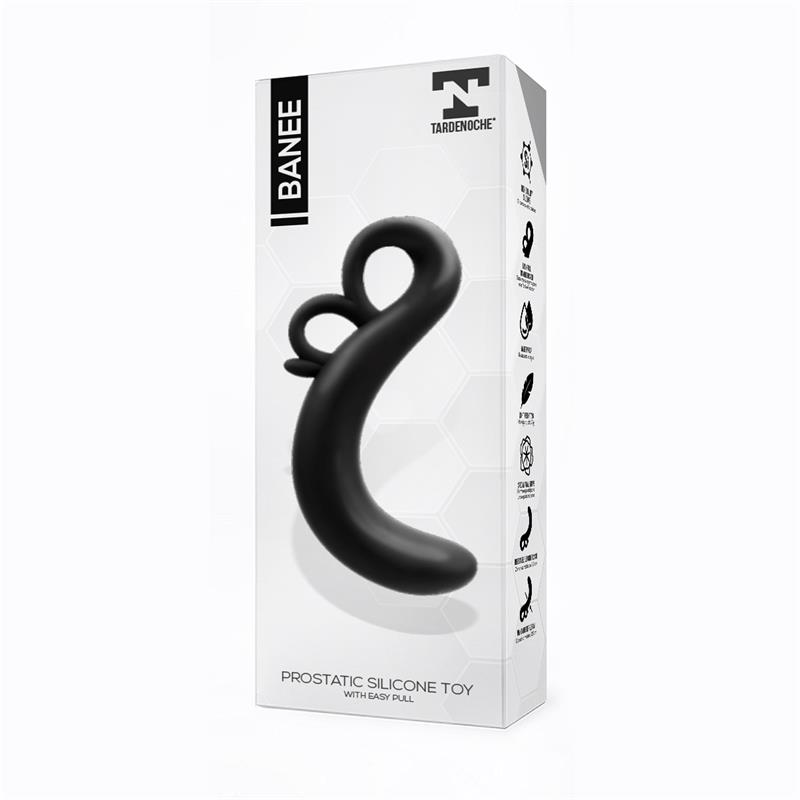 TARDENOCHE - Banee Prostativ Stimulator with Easy Pull Silicone Black — zdjęcie 3