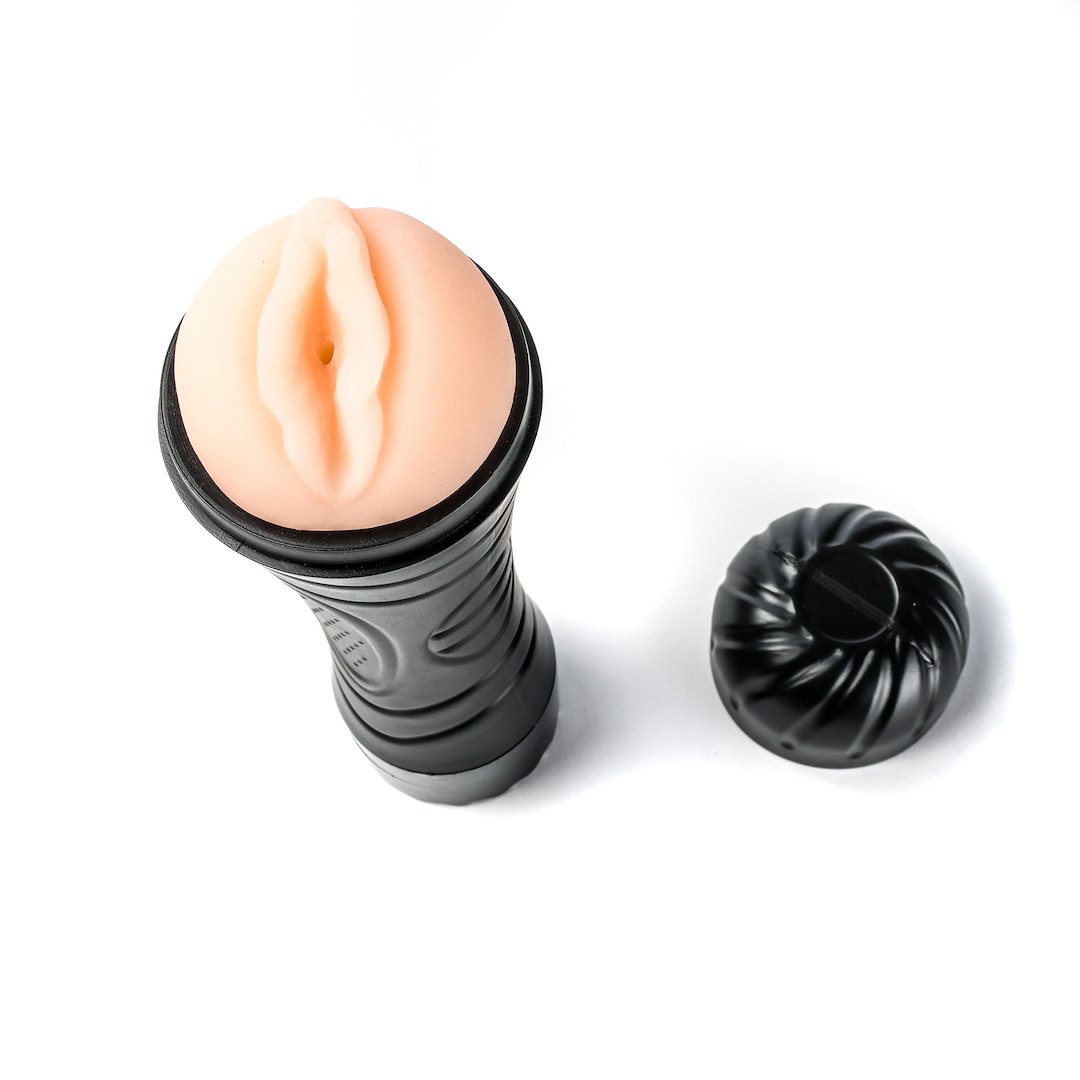 Simple Pleasure - Masturbator Z Wibracj¹ Wagina  Cyberskóra Baterie Czarny — zdjęcie 4