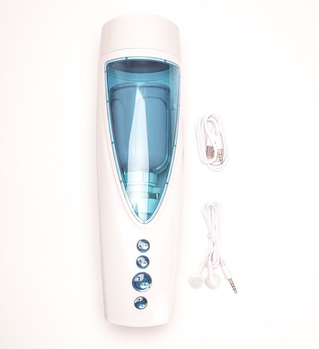 Velvet Touch - Masturbator Z Wibracj¹ Ssaniem Wagina Cyberskóra £adowany Usb Bia³y — zdjęcie 4