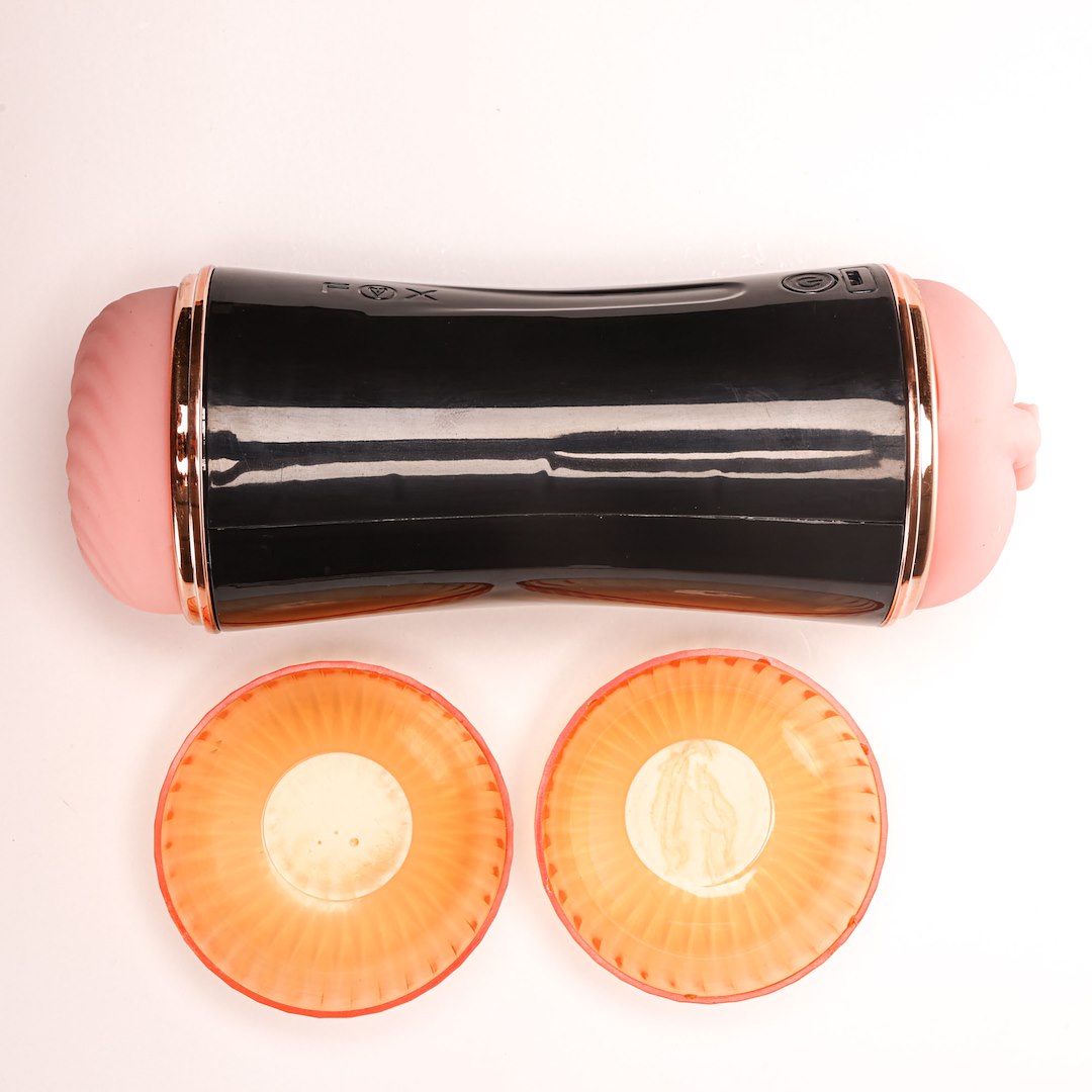 Velvet Touch - Masturbator Z Wibracj¹ Dwustronny Wagina Anus  Cyberskóra £adowany Usb Czarny — zdjęcie 4