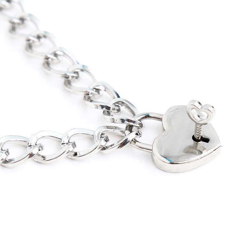 LATETOBED BDSM LINE - Collar with Lock Metal Size M 44 cm — zdjęcie 4