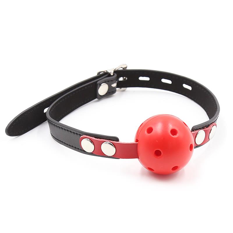 LATETOBED BDSM LINE - Ball Gag Breathable Black/Red — zdjęcie 4