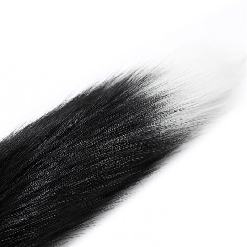 INTOYOU BDSM LINE - Anal Plug Black and White Foxy Tail — zdjęcie 4