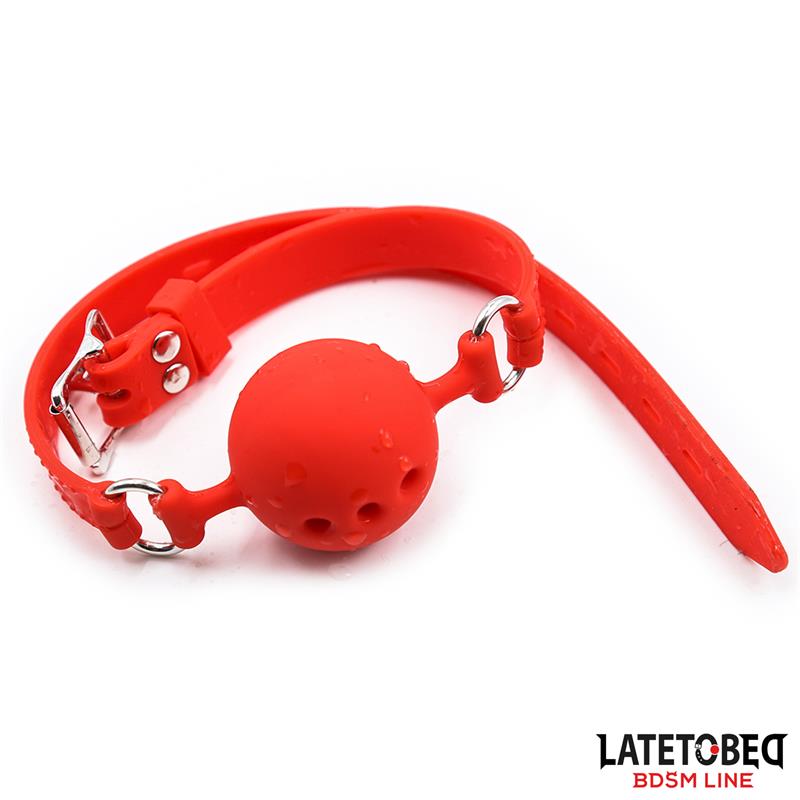 LATETOBED BDSM LINE - Breathable Silicone Ball Gag S - 4 cm — zdjęcie 4