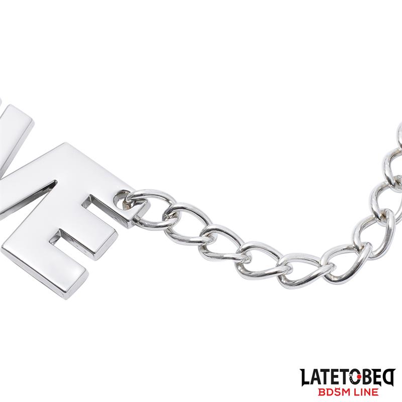 LATETOBED BDSM LINE - Nipple clamps with Chain - Slave — zdjęcie 4
