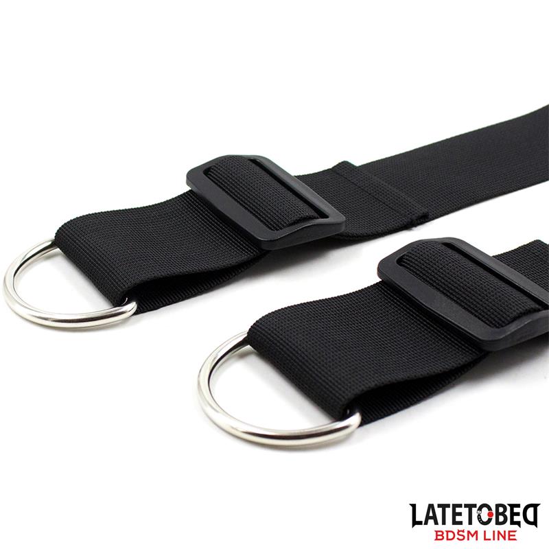 LATETOBED BDSM LINE - Door Swing Nylon Bind Neoprene Wrist Cuffs — zdjęcie 4