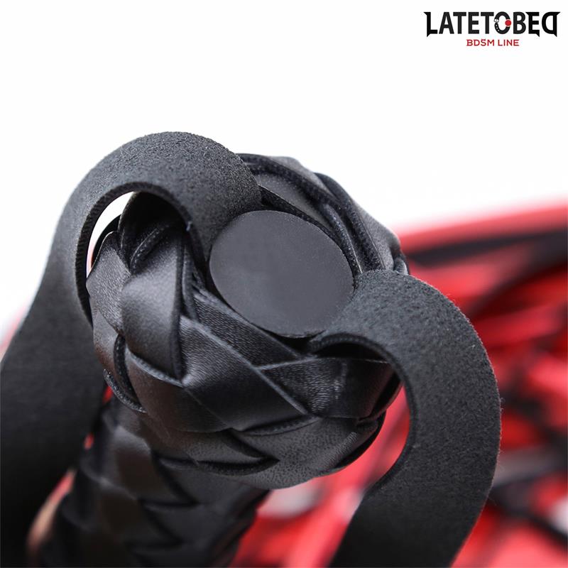 LATETOBED BDSM LINE - Red Black  Flogger 65 cm — zdjęcie 4