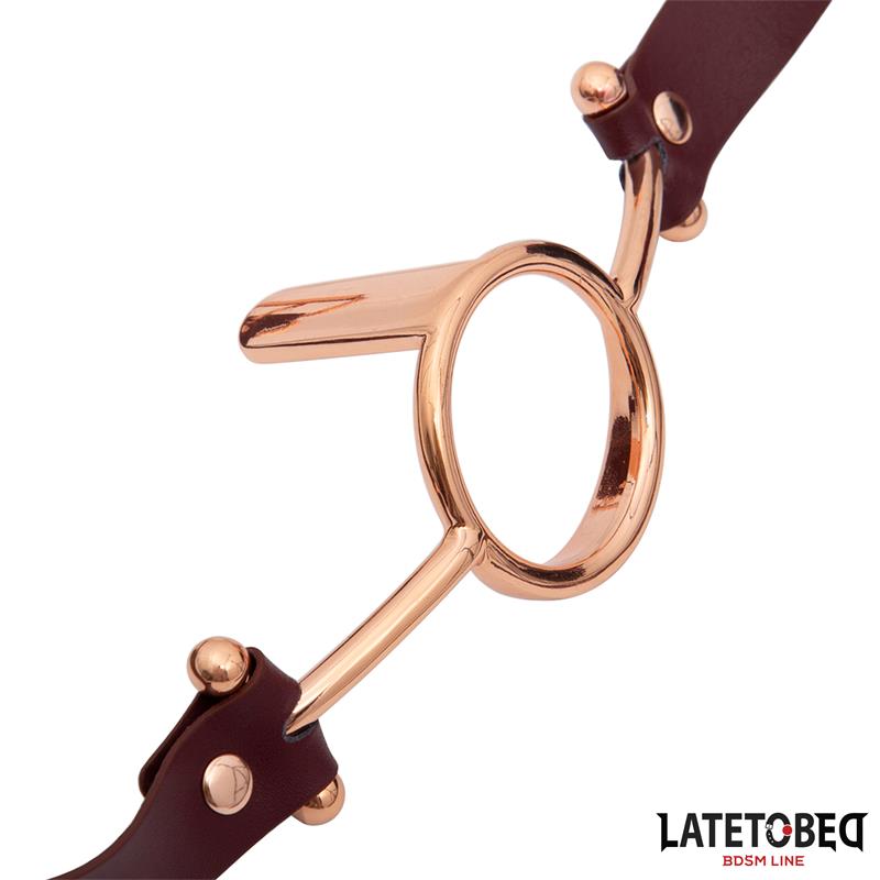 LATETOBED BDSM LINE - Leather O Ring Gag — zdjęcie 4