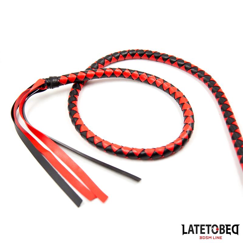 LATETOBED BDSM LINE - Long  Whip Blacl and Red 210cm — zdjęcie 4