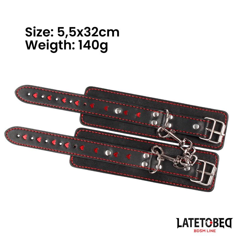 LATETOBED BDSM LINE - Ankle Cuff with chain and Hearts — zdjęcie 4