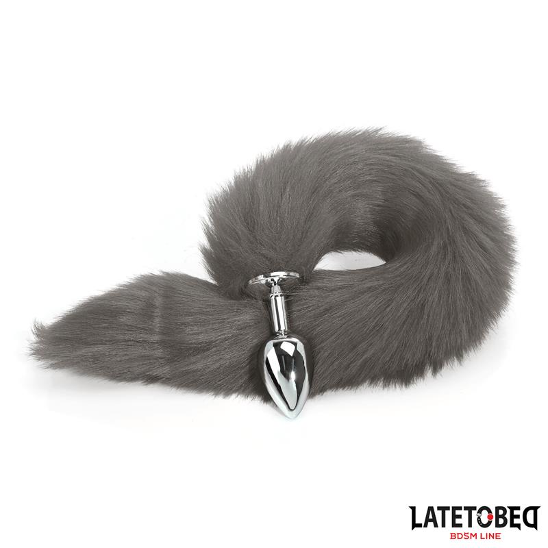 LATETOBED BDSM LINE - Anal plug with tail Gray 40 cm — zdjęcie 4