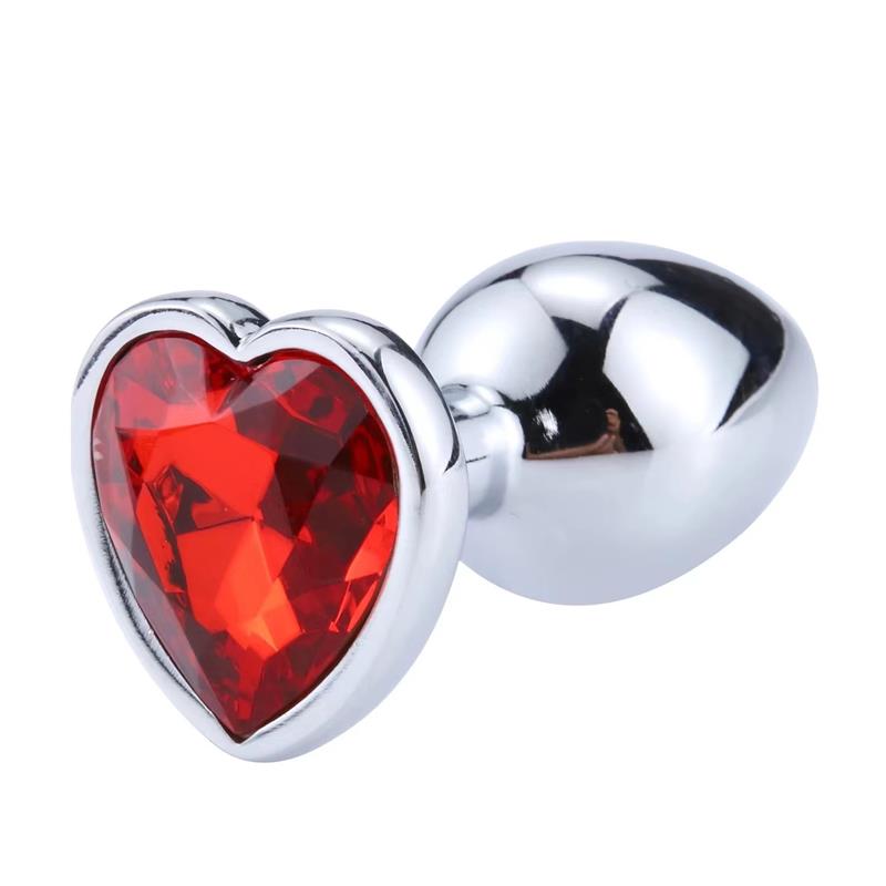 AFTERDARK - Butt Plug with Heart Jewel Corazón Red Scarlet Size M — zdjęcie 4