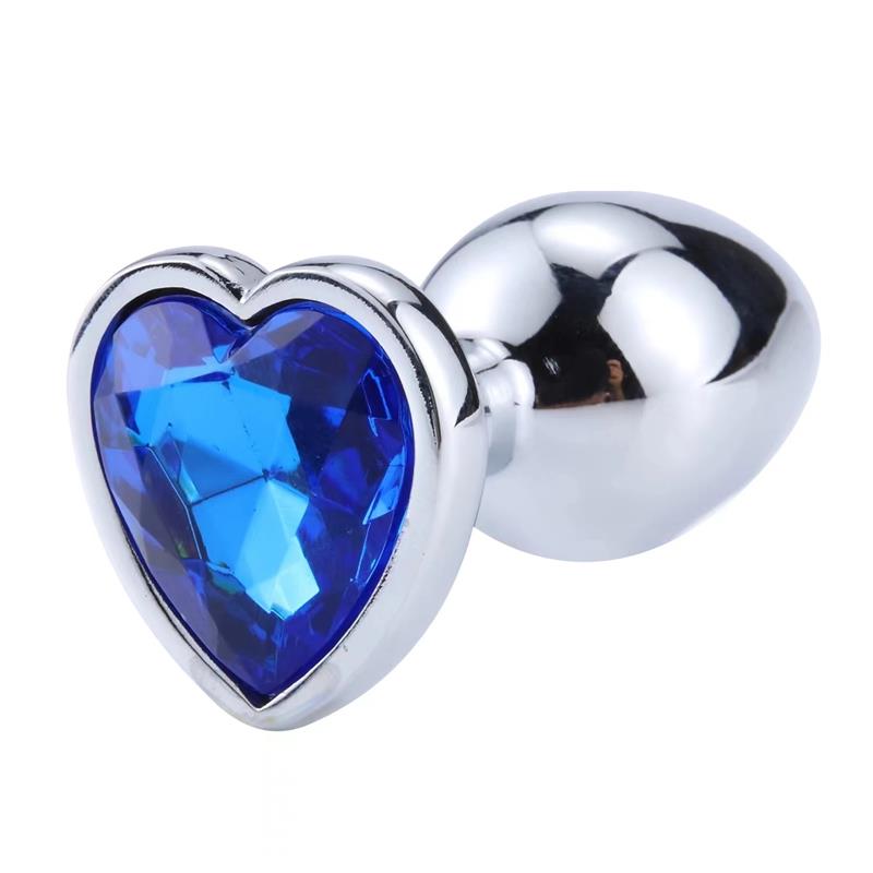 AFTERDARK - Heart Shaped Butt Plug Blue Sapphire Size L — zdjęcie 4