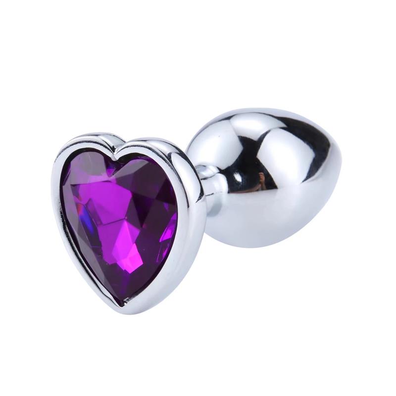 AFTERDARK - Heart Shaped Butt Plug Purple Lavender Size S — zdjęcie 4