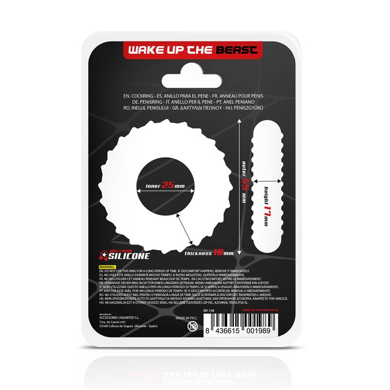 BEAST RINGS - Penis Ring Sawtooth Liquid Silicone 25 mm — zdjęcie 4