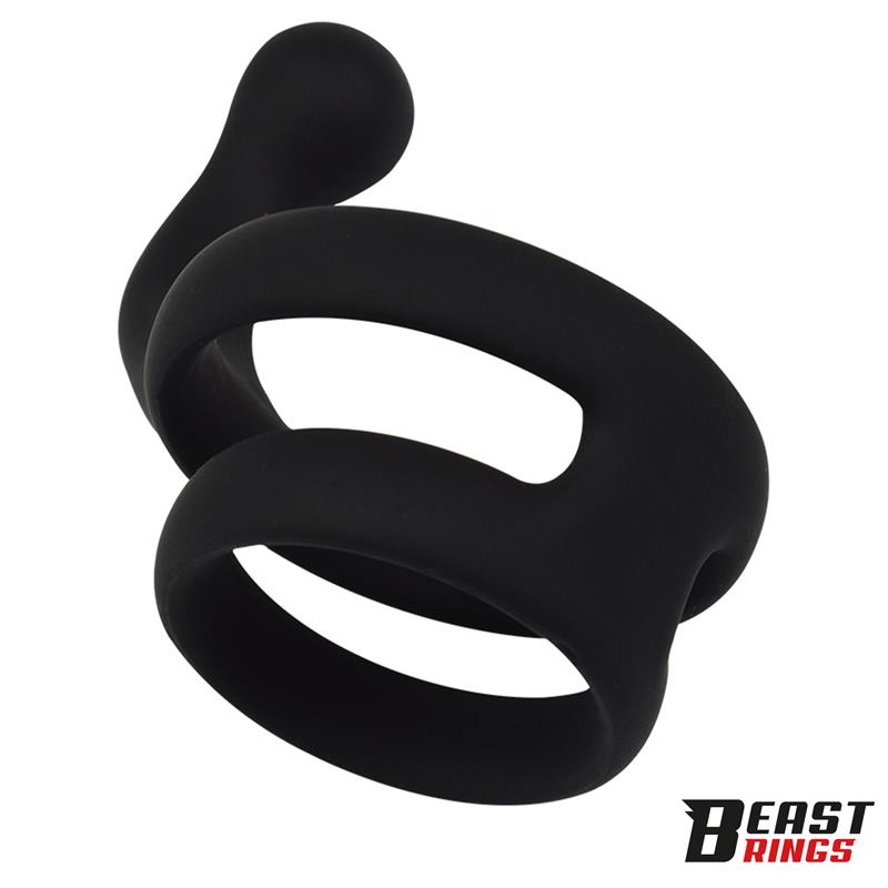 BEAST RINGS - Double Penis Ring Solid Silicone 50/40 mm — zdjęcie 4