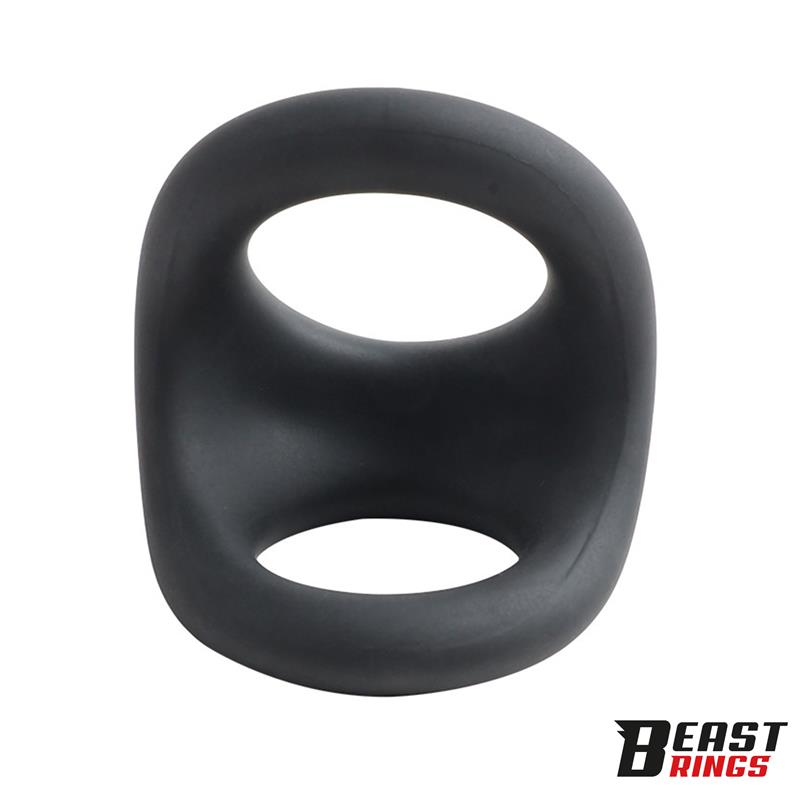 BEAST RINGS - Double Penis Ring Liquid Silicone 27/30 mm — zdjęcie 4