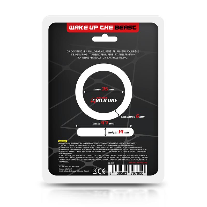 BEAST RINGS - Cock Ring Solid Silicone 3.5 cm Black — zdjęcie 4