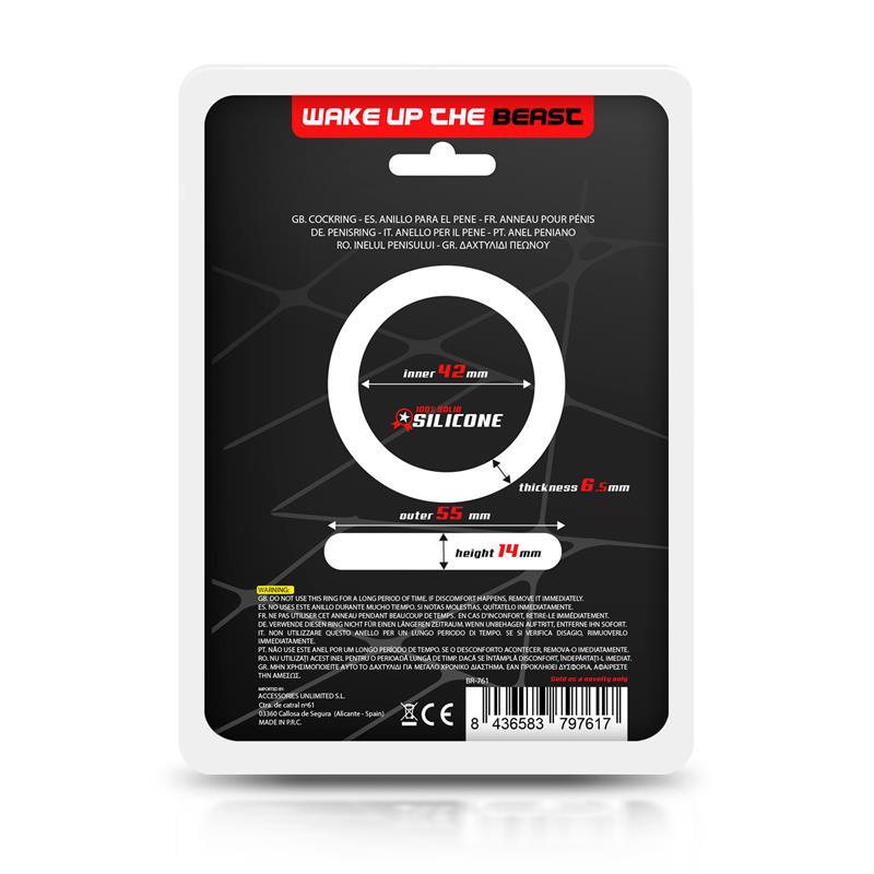BEAST RINGS - Cock Ring Solid Silicone 4.2 cm Black — zdjęcie 4