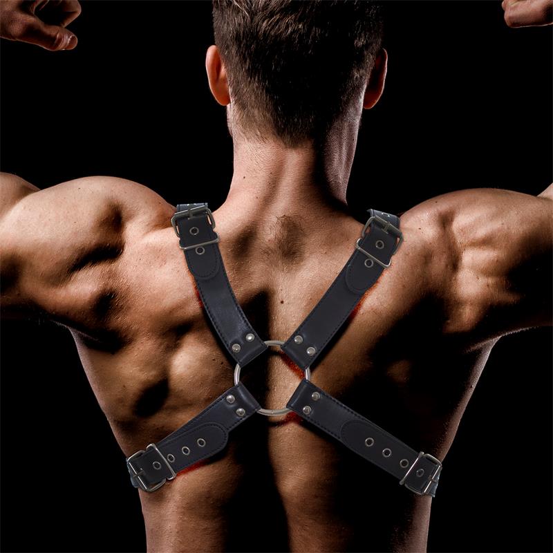 INTOYOU BDSM LINE - Darom Male Chest Bondage Harness Vegan Leather — zdjęcie 4
