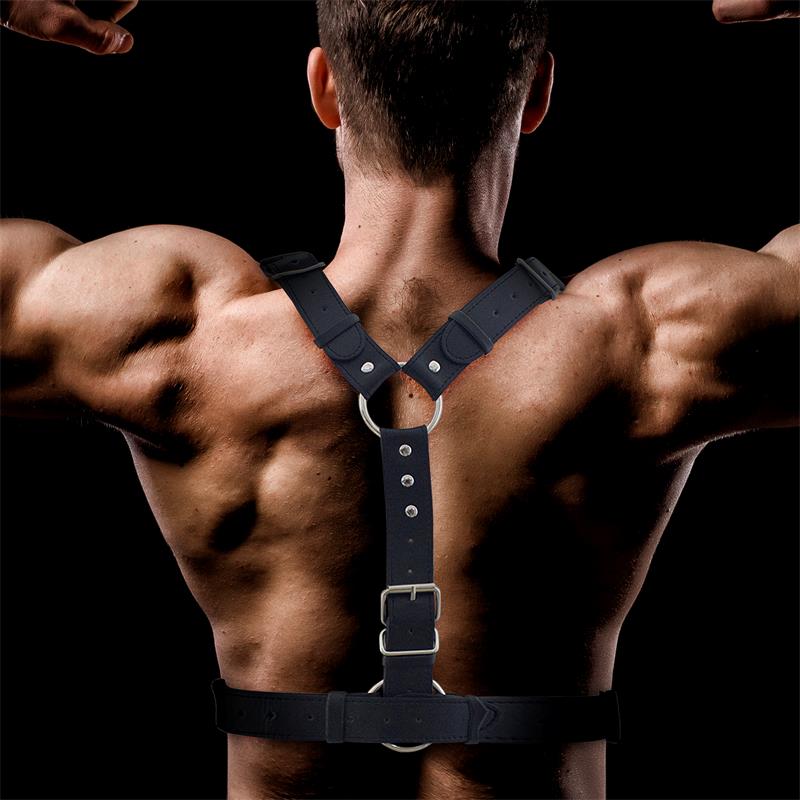 INTOYOU BDSM LINE - Fabrio Male Chest Bondage Harness Vegan Leather — zdjęcie 4