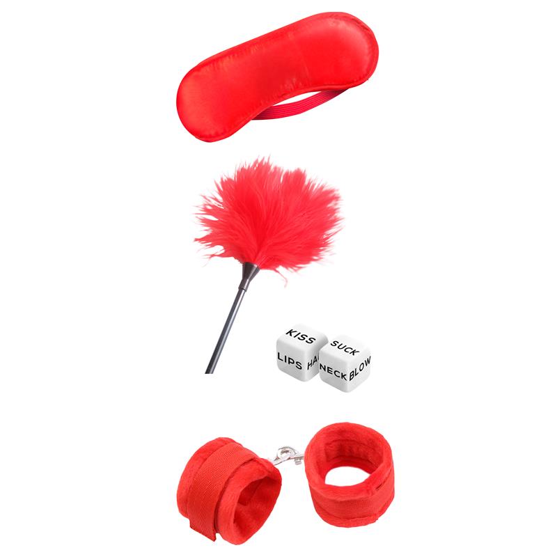 INTOYOU BDSM LINE - Starters Bondage Set 4 Pieces Red — zdjęcie 4