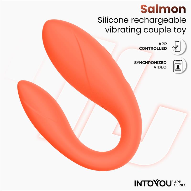 INTOYOU APP SERIES - Couple Toy with App Flexible Silicone Salmon — zdjęcie 4