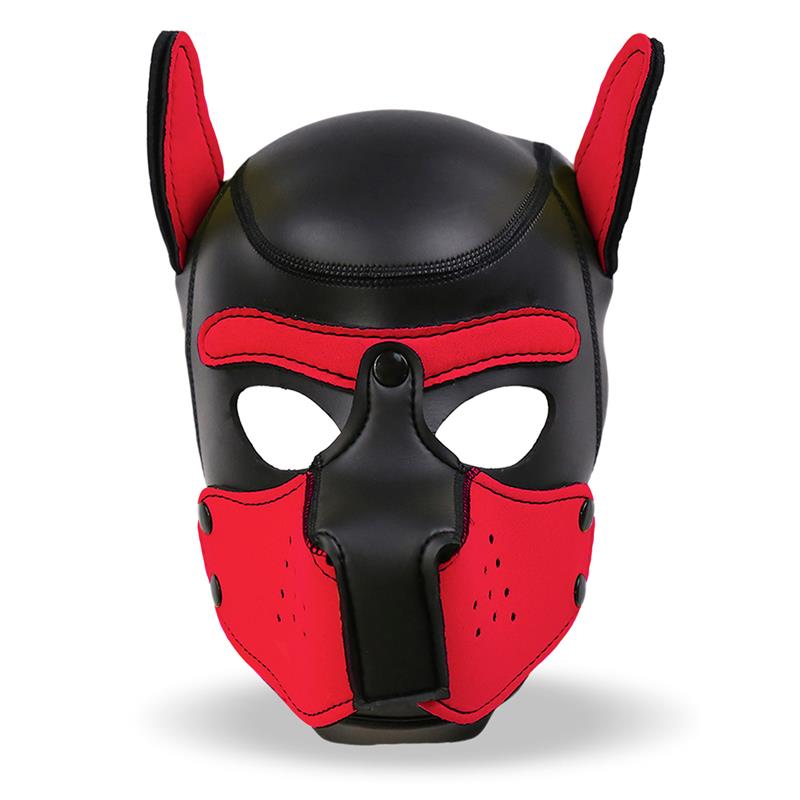INTOYOU BDSM LINE - Hound Dog Hound with Removable Muzzle Neoprene Black/Red One Size — zdjęcie 4
