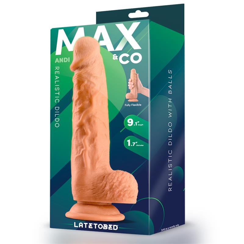 MAX & CO - Andi Realistic Dildo with Testicles 9.1 Flesh — zdjęcie 4