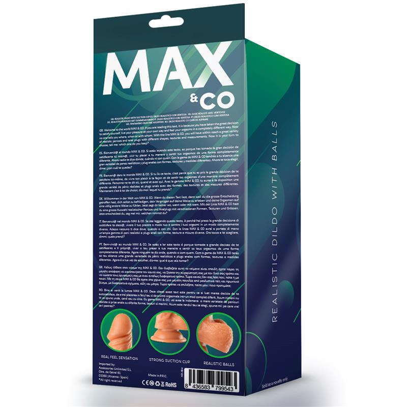 MAX & CO - Zane Realistic Dildo with Testicles Flesh 7,6 - 19.5 cm — zdjęcie 4
