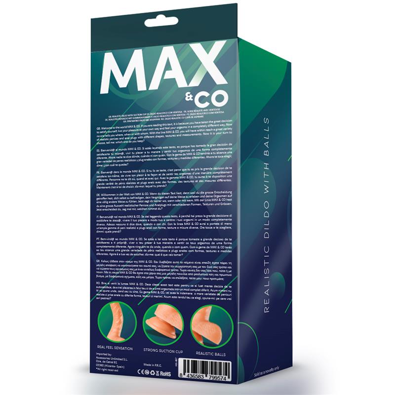 MAX & CO - Kurt Realistic Dildo with Testicles Flesh 9,4 - 24 cm — zdjęcie 4