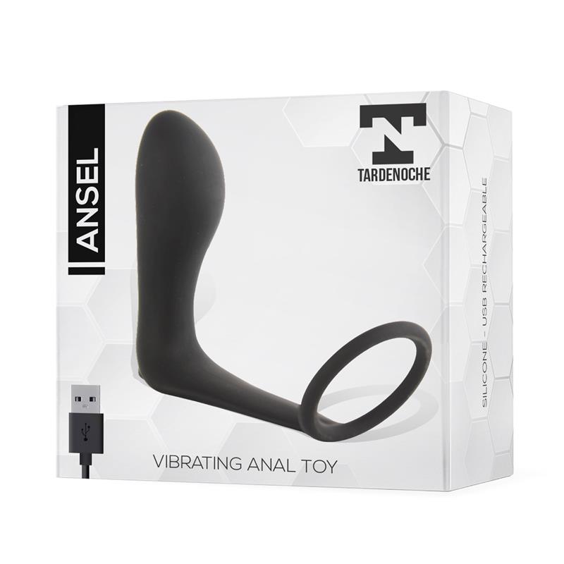 TARDENOCHE - Ansel Anal Plug with Vibration and Cock Ring USB Silicone — zdjęcie 4