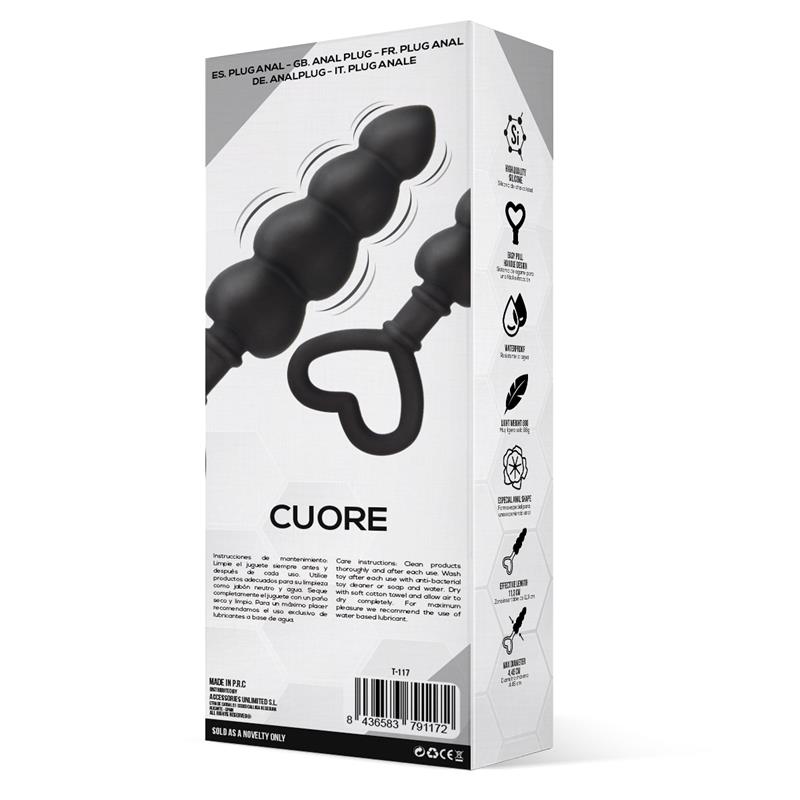 TARDENOCHE - Cuore Anal Plug Silicone Black — zdjęcie 4