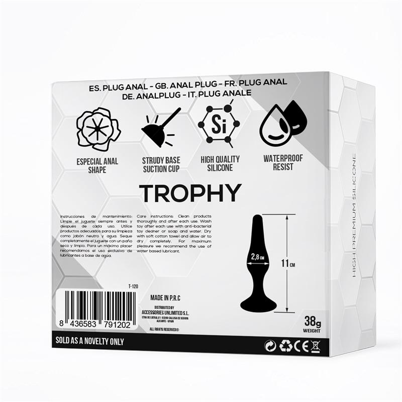 TARDENOCHE - Trophy Anal Plug 11 cm Silicone Black — zdjęcie 4