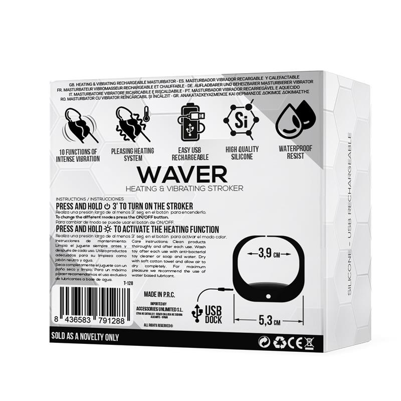 TARDENOCHE - Waver Male Masturbator Heat and Vibration Function Flexible USB Silicone — zdjęcie 4