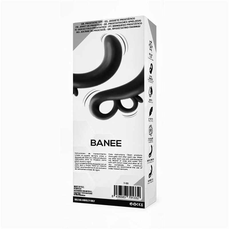 TARDENOCHE - Banee Prostativ Stimulator with Easy Pull Silicone Black — zdjęcie 4